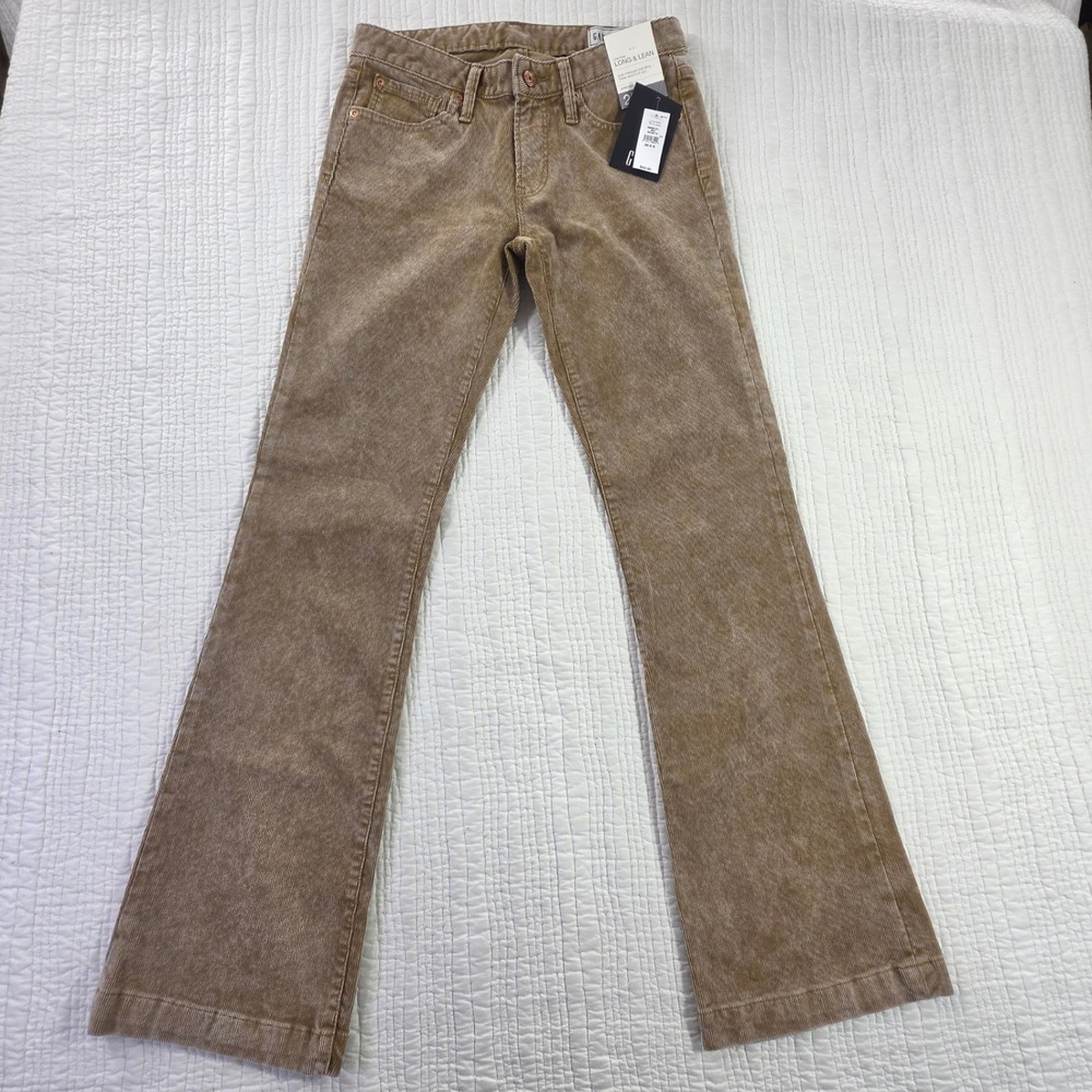 Gap NWT Long & Lean Low Rise Bootcut Corduroy Pants Tan Brown Stretch Size 26/2R